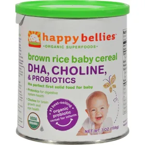 Happy Baby Happybellies Organic Brown Rice Baby Cereal - 7 Oz - Case Of 6