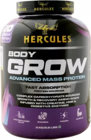 HERCULES Body Grow Weight Gainers/Mass Gainers  (3 kg, Chocolate)