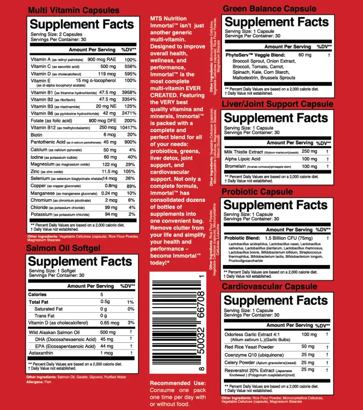 Immortal® Elite Multi-Vitamin Pack