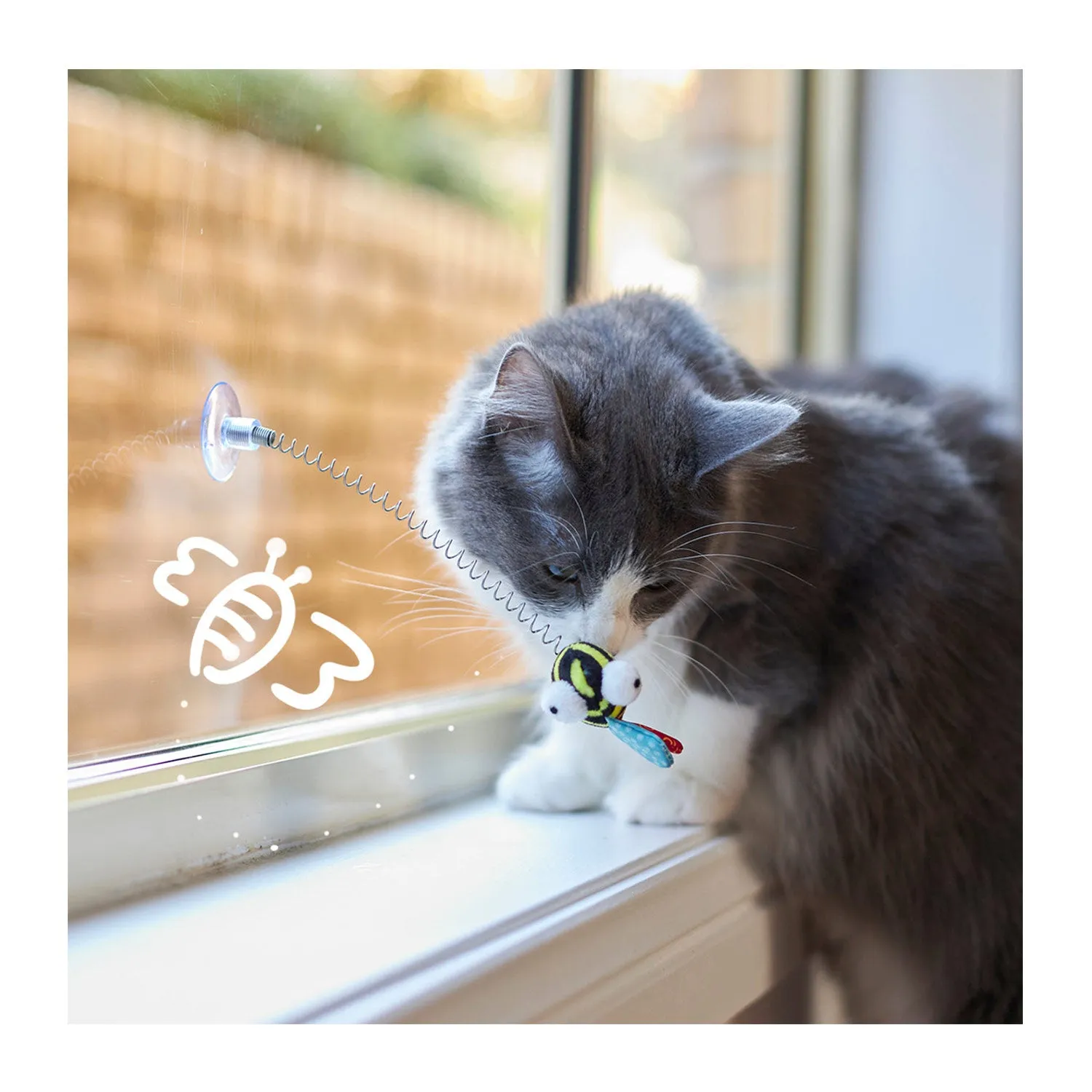 Kazoo Bouncy Bee with Catnip Cat Toy