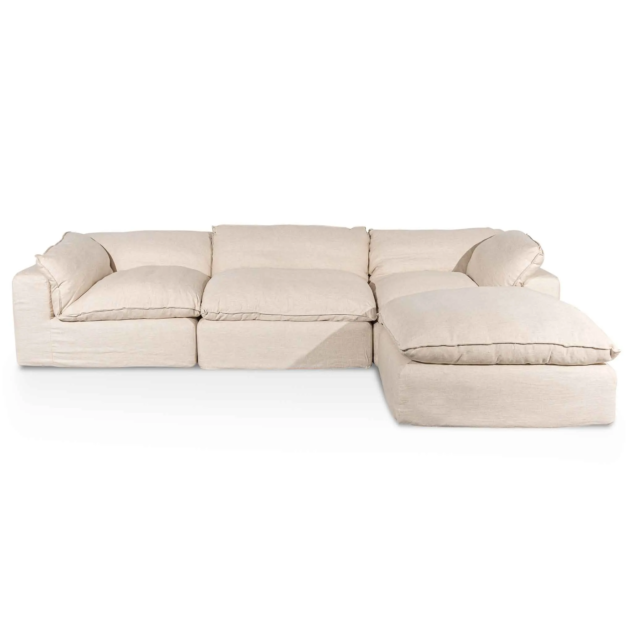 Lucian Fabric Corner Sofa - Linen Sand