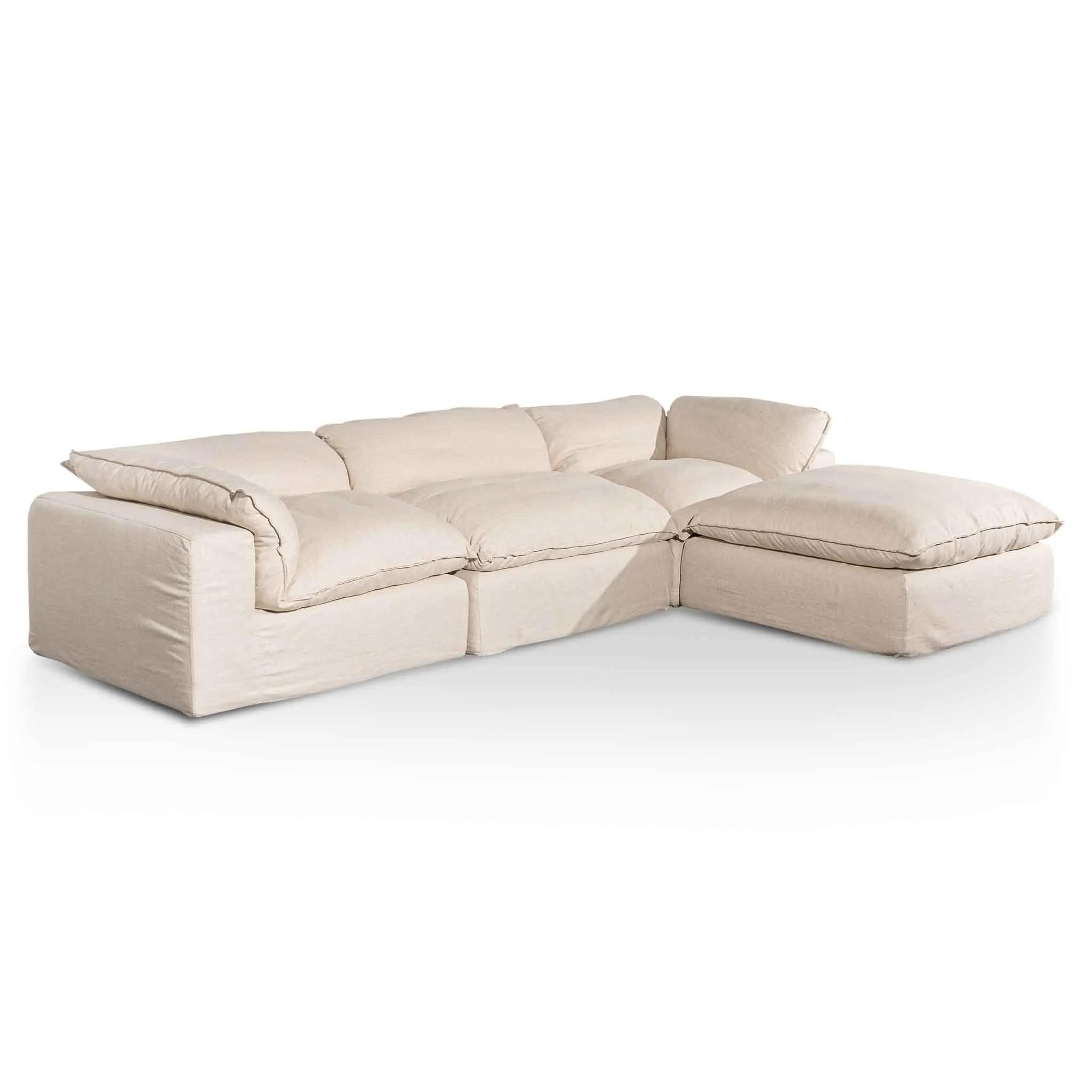 Lucian Fabric Corner Sofa - Linen Sand