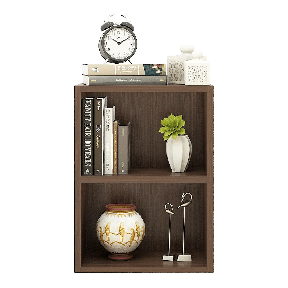 Matrix Bookcase / Home Decor / Storage Shelves / Kids Book Rack (2-Tier, Acacia Walnut)