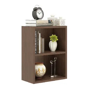 Matrix Bookcase / Home Decor / Storage Shelves / Kids Book Rack (2-Tier, Acacia Walnut)