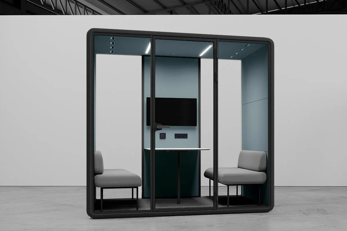 Nest 4 Person Meeting Booth [Echo Panel With Fabric]
