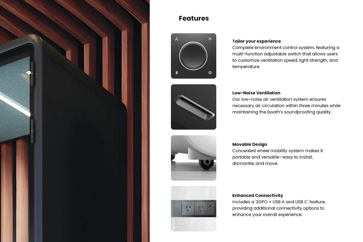 Nest 4 Person Meeting Booth [Echo Panel With Fabric]