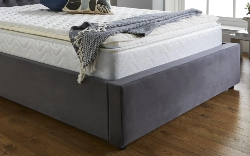 Ollie Grey Fabric Bed - 5ft King Size