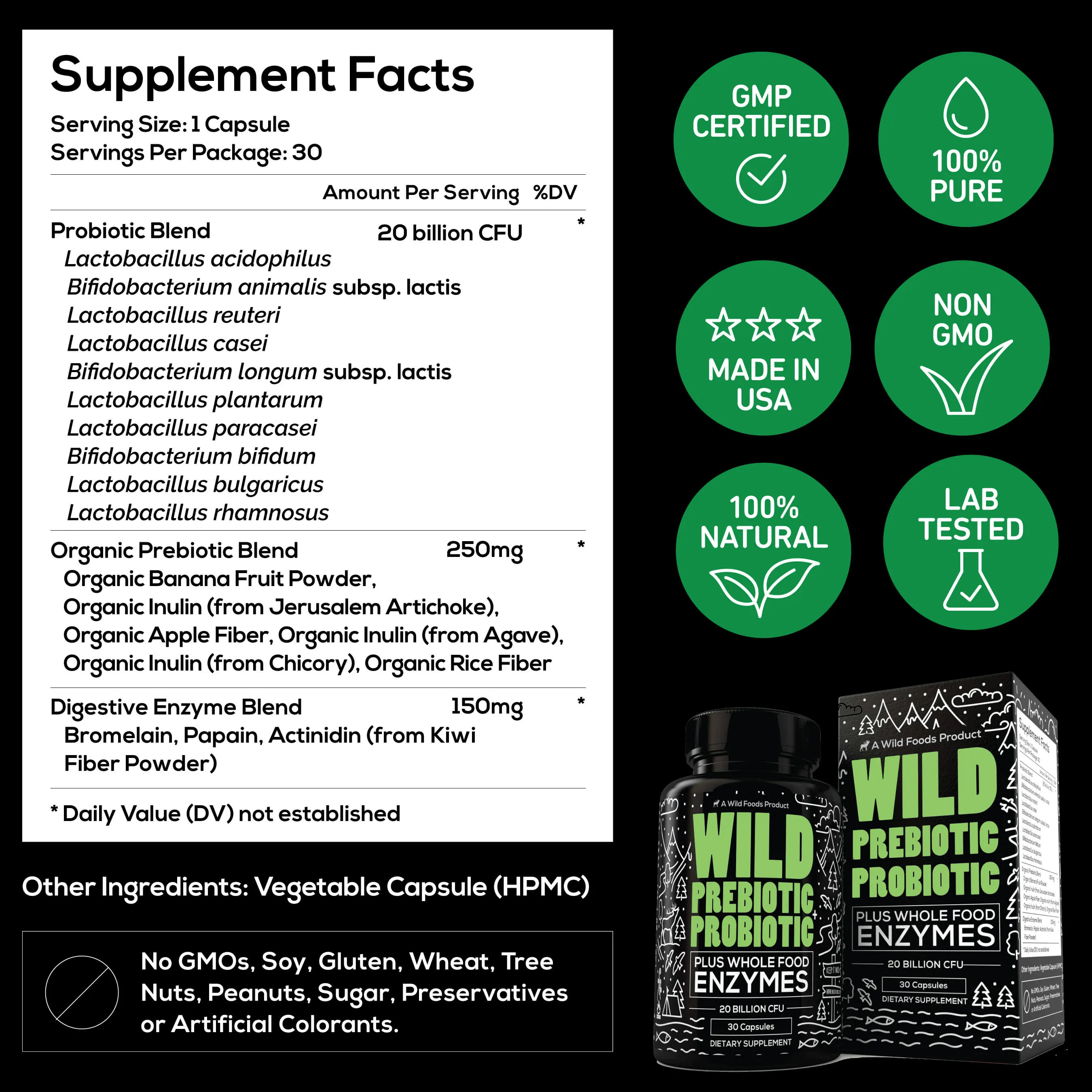 Prebiotics & Probiotics, 30 servings – Gut Health & Digestion Support