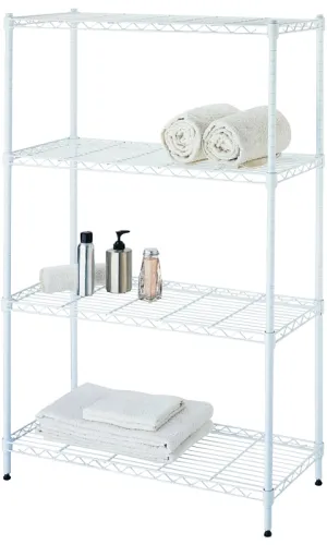 Simple Spaces SS-JR0404-WH 4-Tier Shelf Stacker, Each Shelf: 132 lb, 4-Tier Shelving-Level, 31 in W, Steel, White :EA: QUANTITY: 1