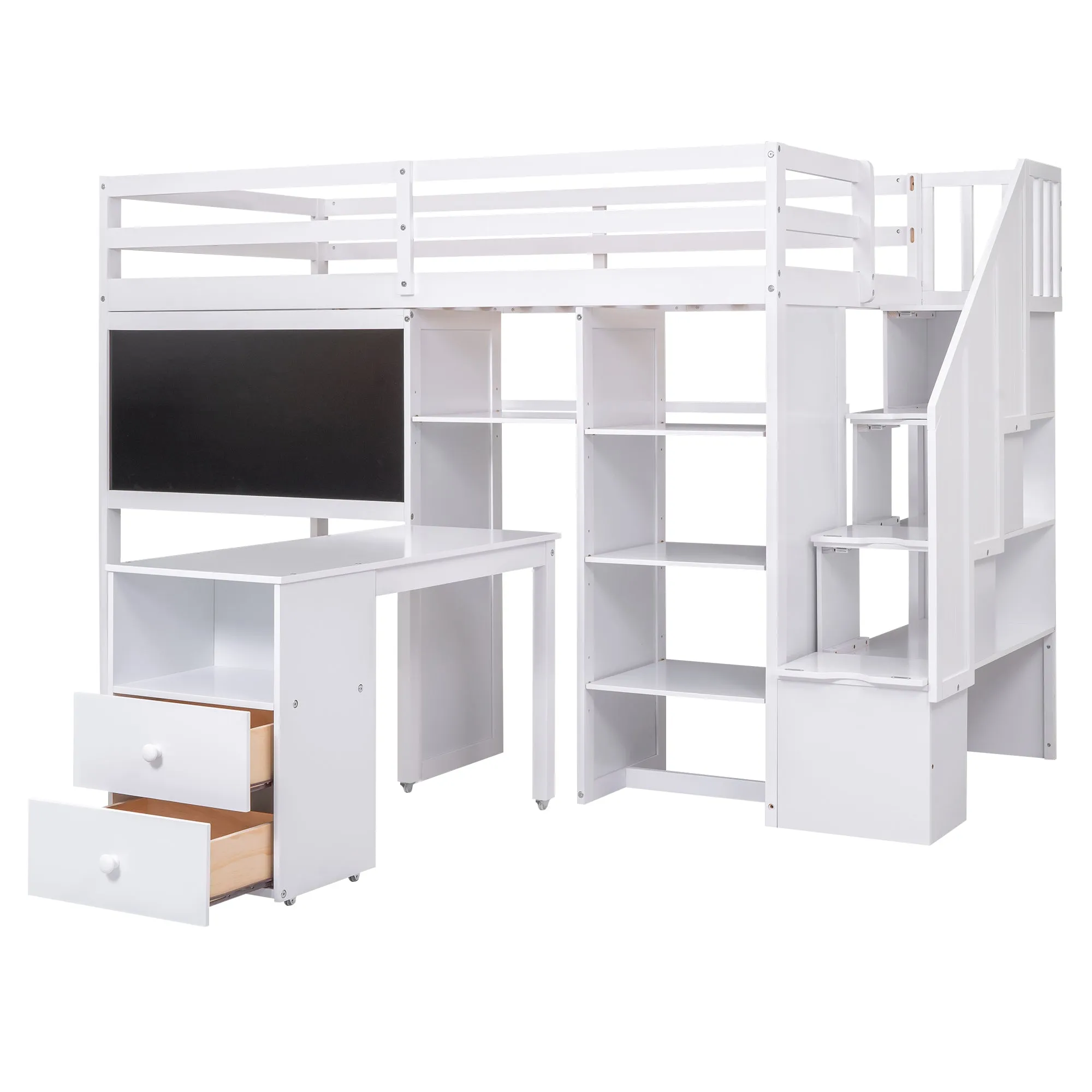 Smart Space Twin Loft Bed : The Ultimate Study and Storage Solution