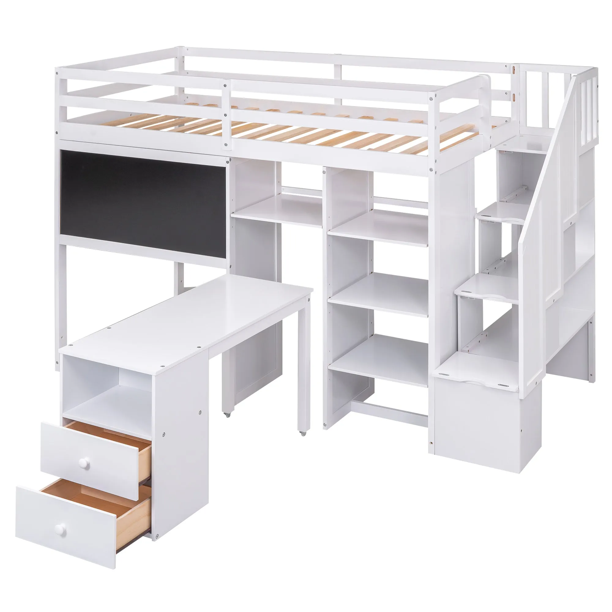 Smart Space Twin Loft Bed : The Ultimate Study and Storage Solution