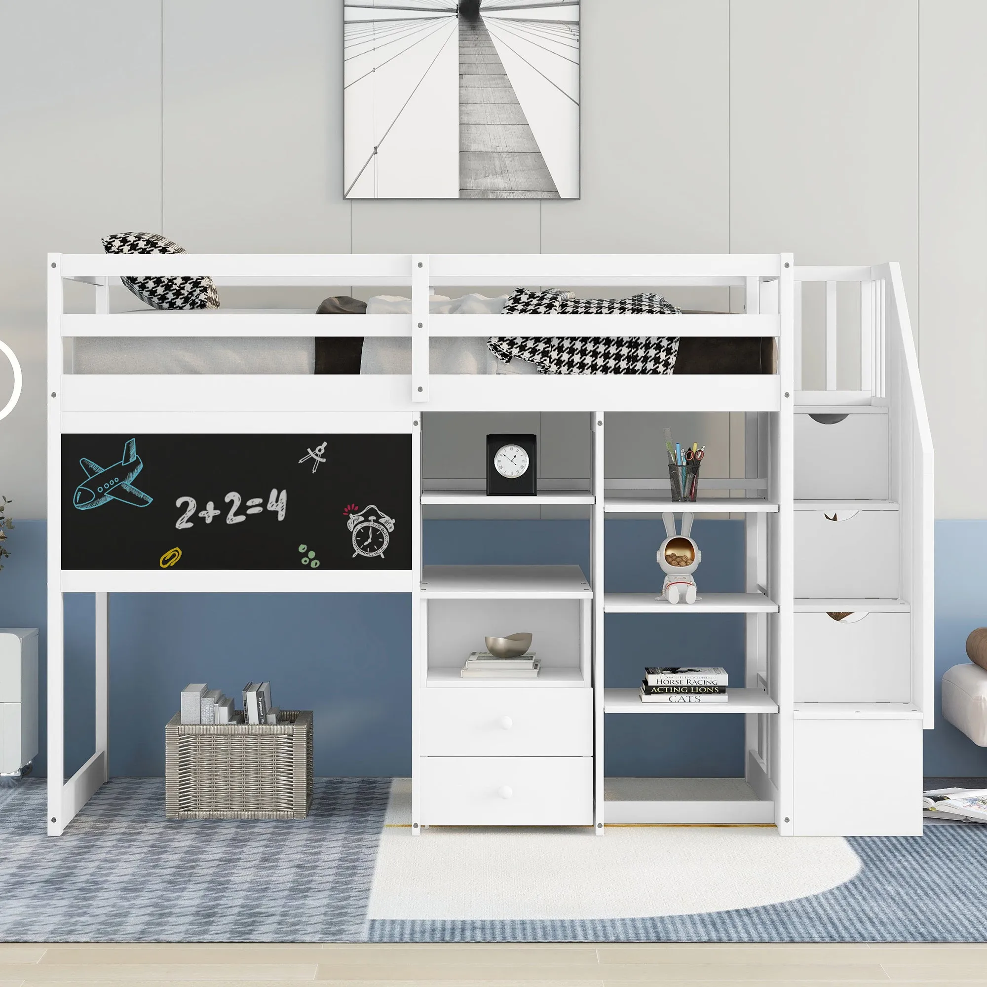 Smart Space Twin Loft Bed : The Ultimate Study and Storage Solution