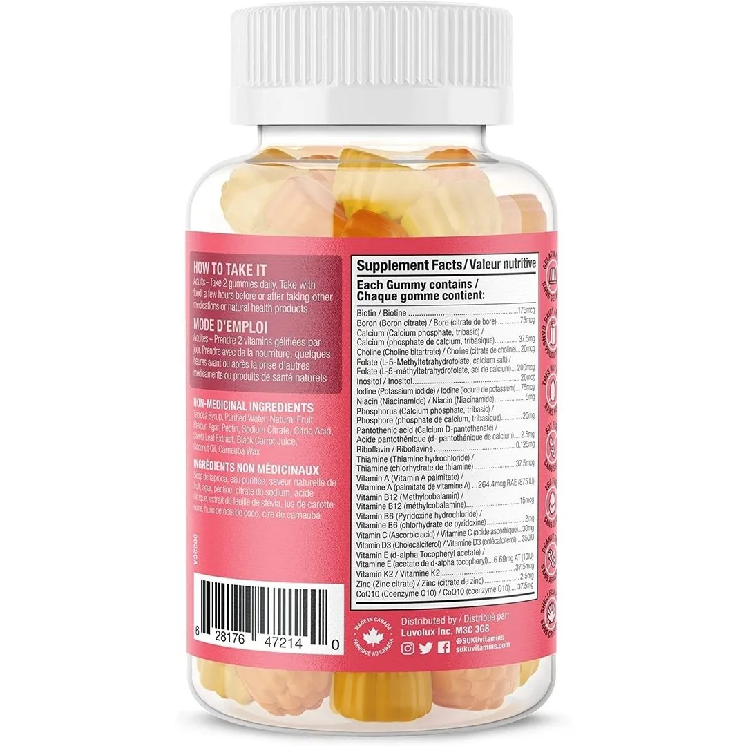 Suku - the complete women's multi / peach pineapple - 60 gummies