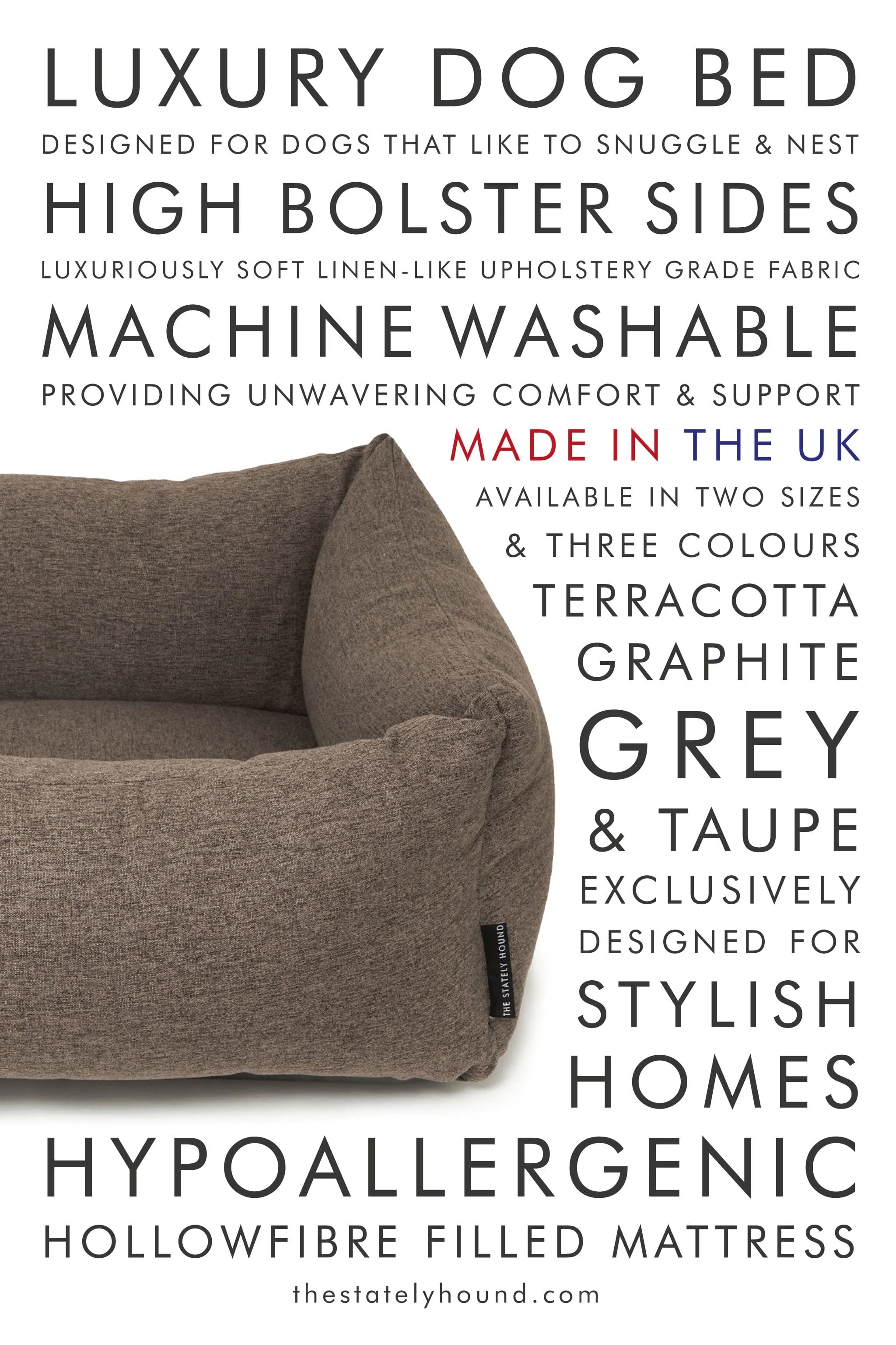 Taupe Brown Nest Dog Bed | Plush Comfort & Modern Style