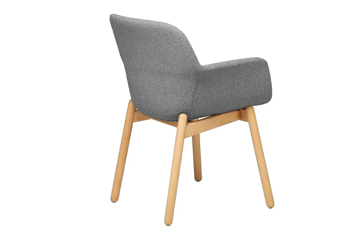 Tommy Tub Fabric Chair   - Wooden Base