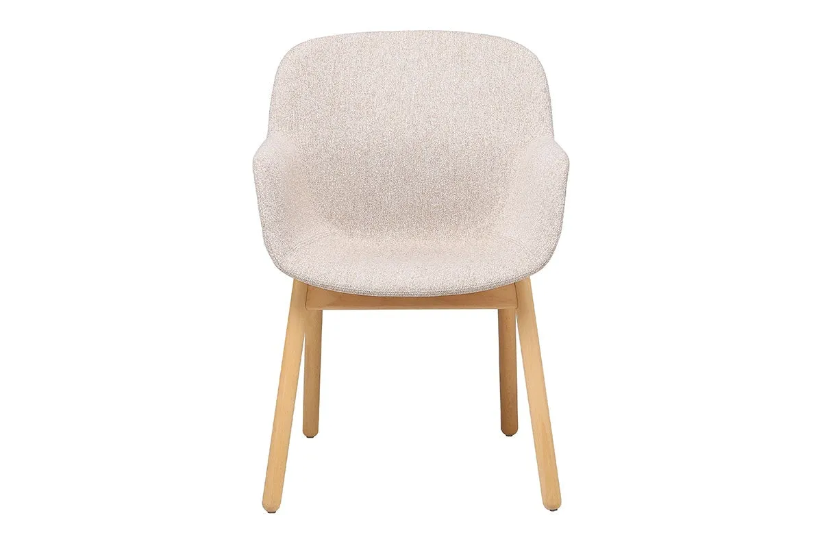 Tommy Tub Fabric Chair   - Wooden Base