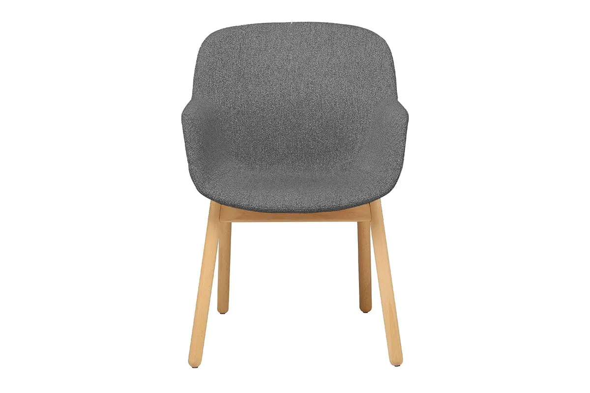 Tommy Tub Fabric Chair   - Wooden Base