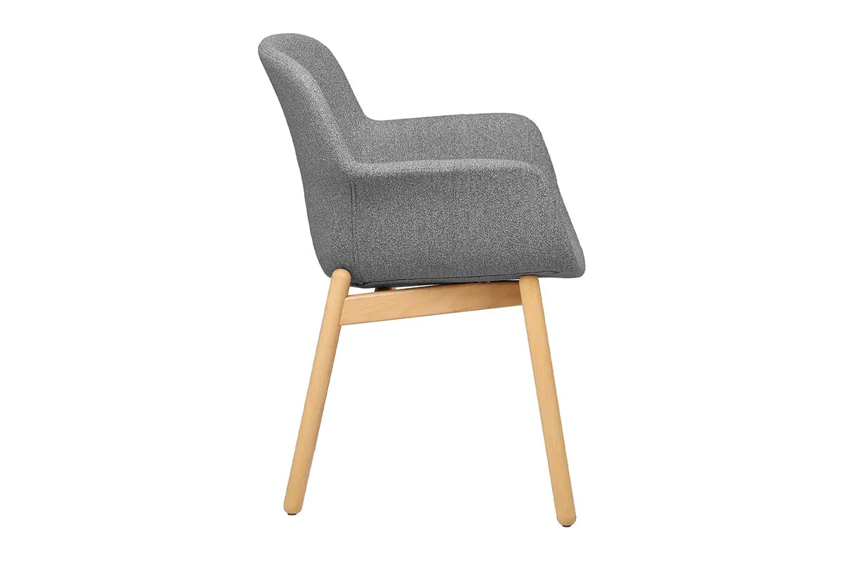 Tommy Tub Fabric Chair   - Wooden Base