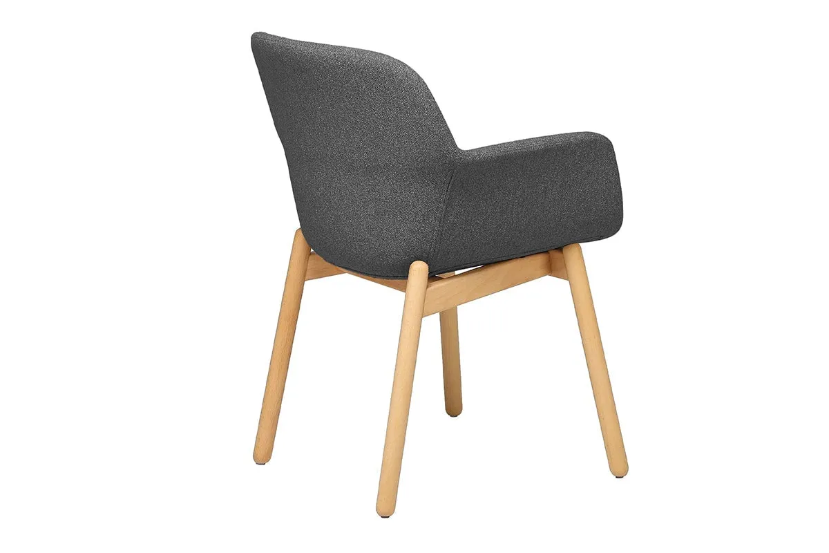 Tommy Tub Fabric Chair   - Wooden Base