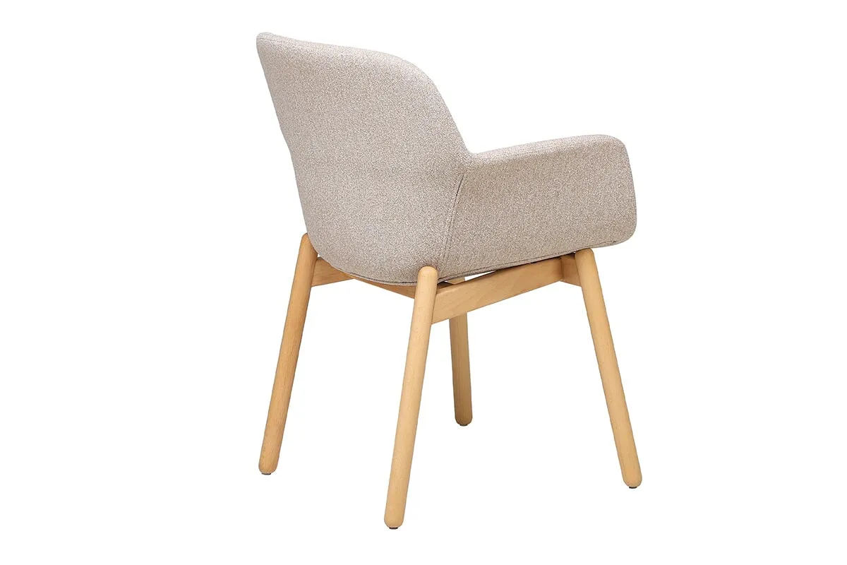 Tommy Tub Fabric Chair   - Wooden Base
