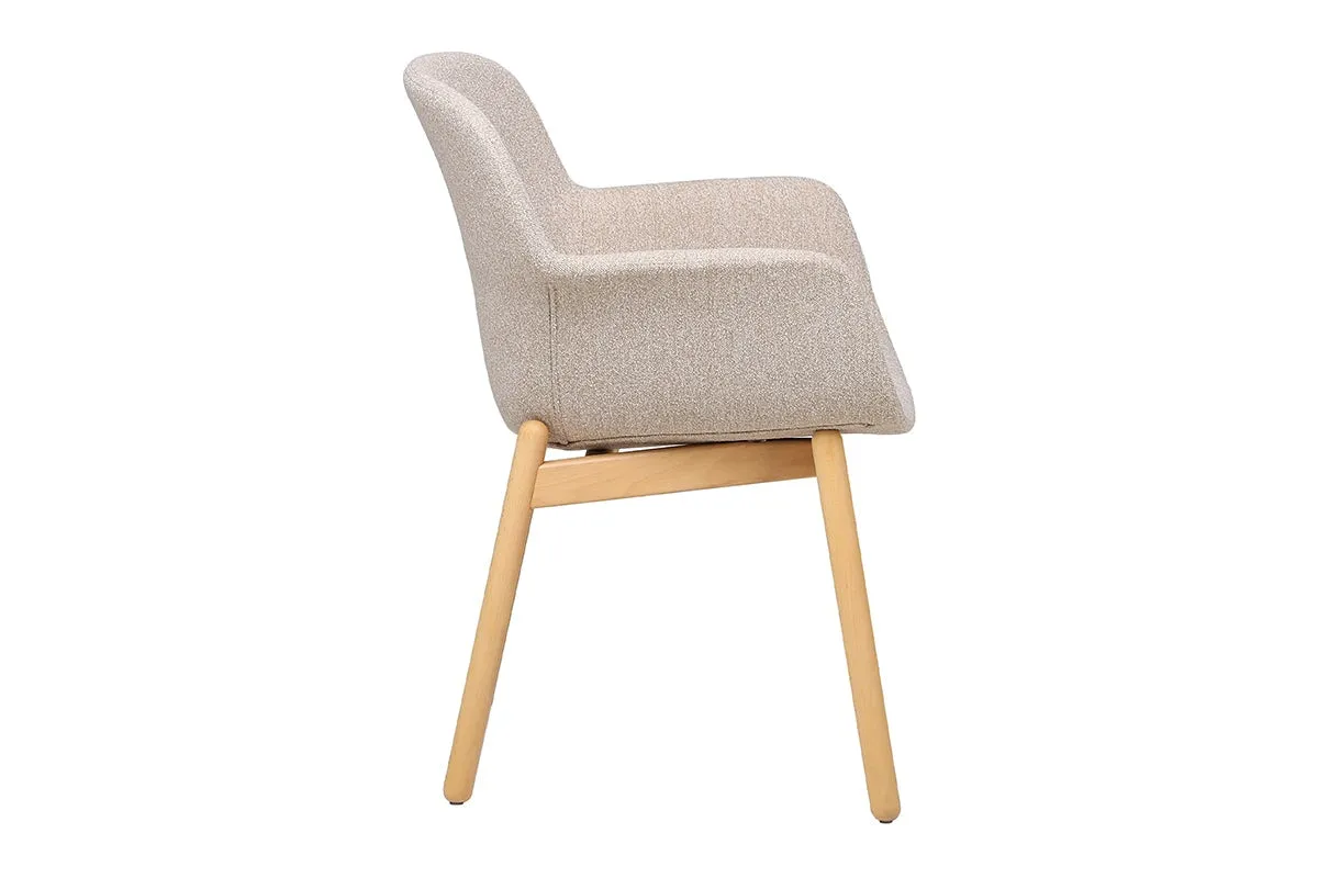 Tommy Tub Fabric Chair   - Wooden Base