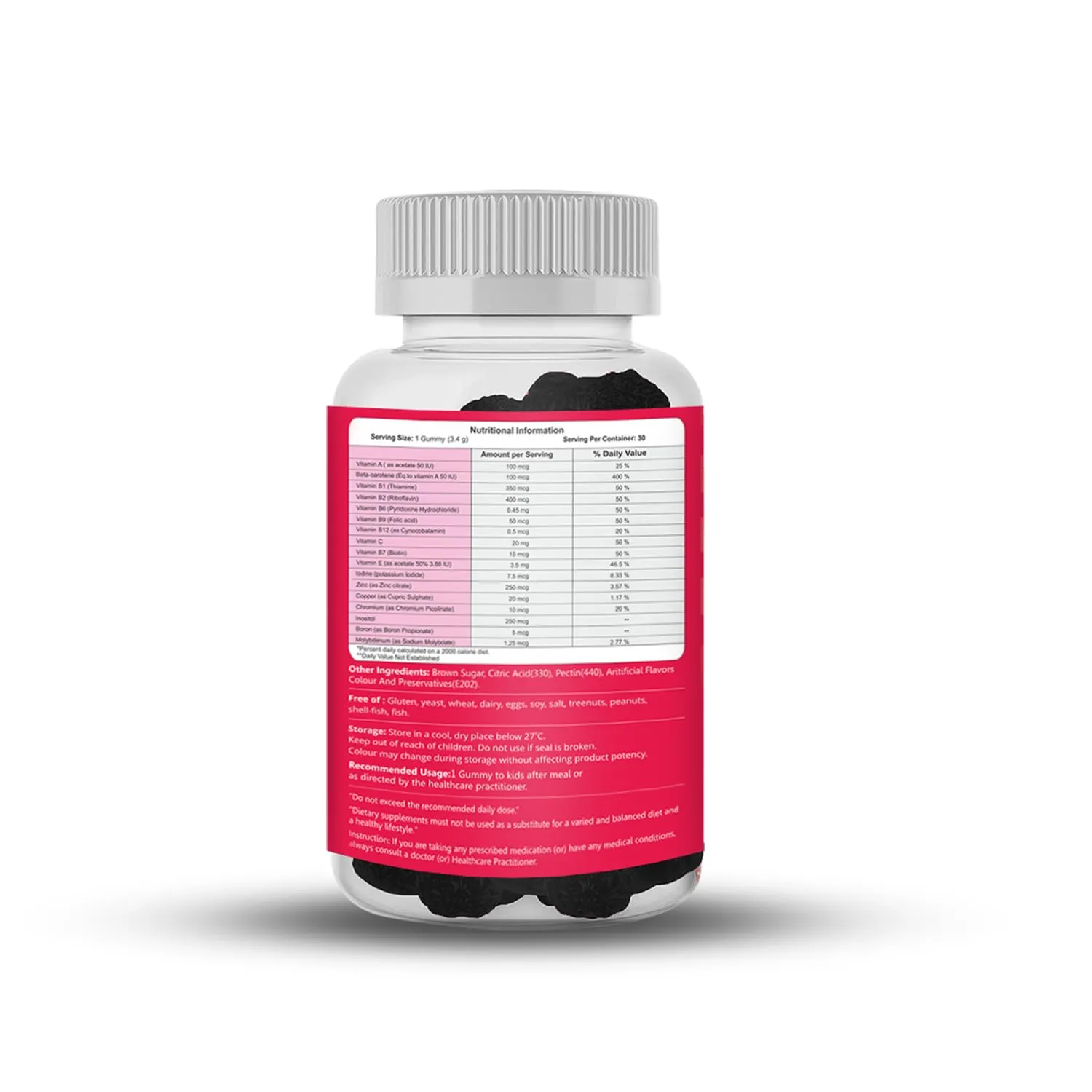 Top Gummy Multivitamins for Kids with 16 Vitamins & Minerals - Kids Growth, Development & Immunity | Kids Health | Gluten, Soy & Dairy Free - 30 Gummies (Strawberry Flavor) (Pack of 5)