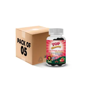 Top Gummy Multivitamins for Kids with 16 Vitamins & Minerals - Kids Growth, Development & Immunity | Kids Health | Gluten, Soy & Dairy Free - 30 Gummies (Strawberry Flavor) (Pack of 5)