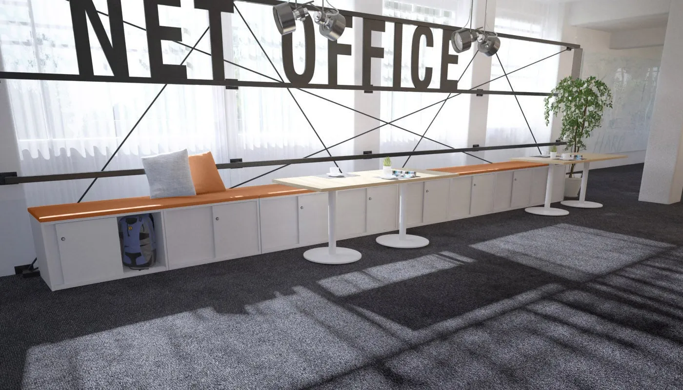 Uniform Low Sliding 4 Door Credenza - Top Cushion