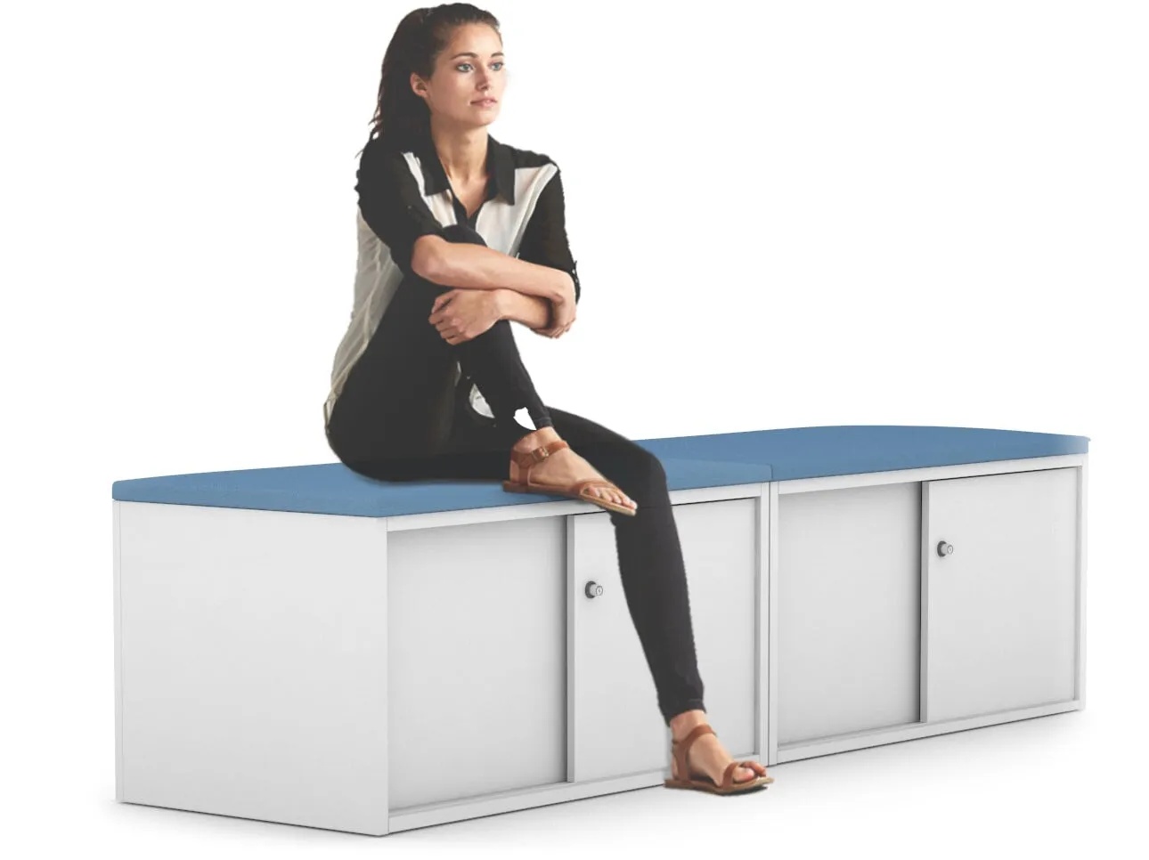 Uniform Low Sliding 4 Door Credenza - Top Cushion