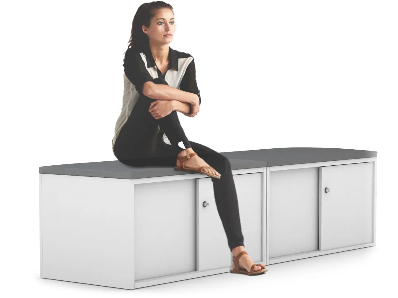 Uniform Low Sliding 4 Door Credenza - Top Cushion
