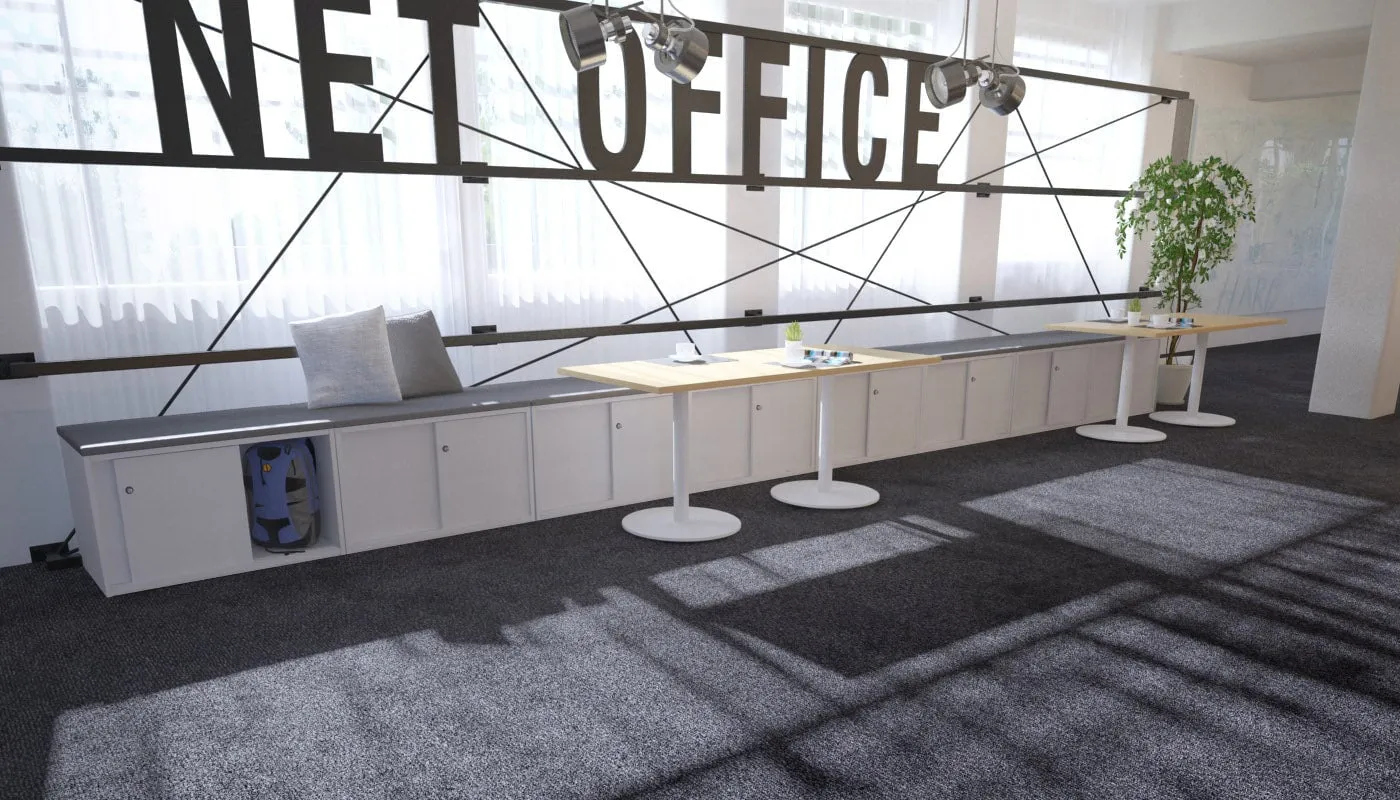 Uniform Low Sliding 4 Door Credenza - Top Cushion