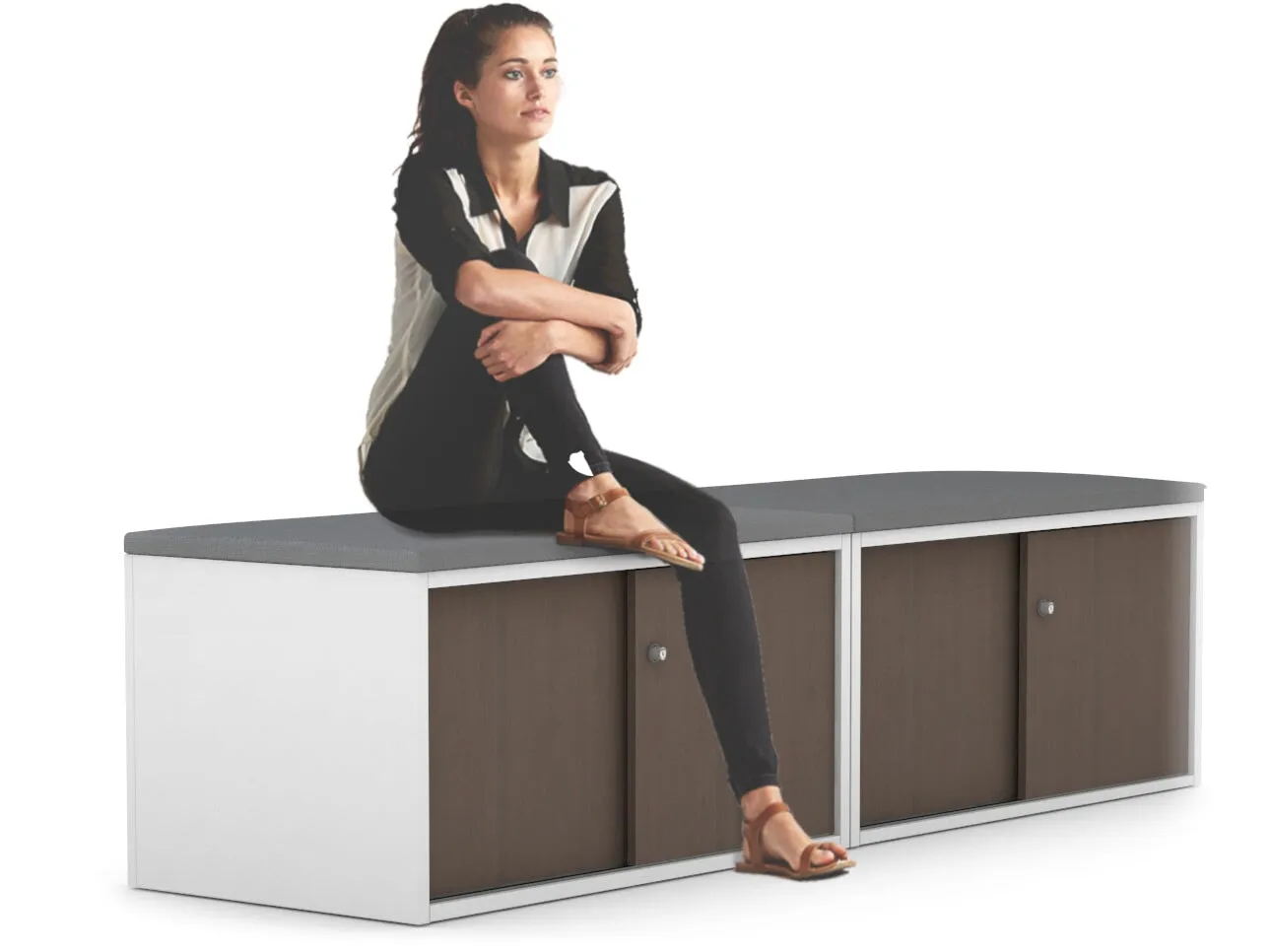 Uniform Low Sliding 4 Door Credenza - Top Cushion