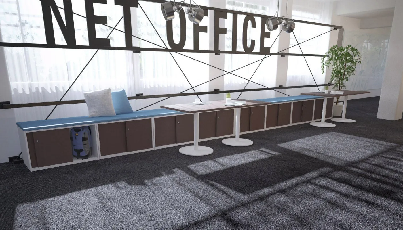 Uniform Low Sliding 4 Door Credenza - Top Cushion