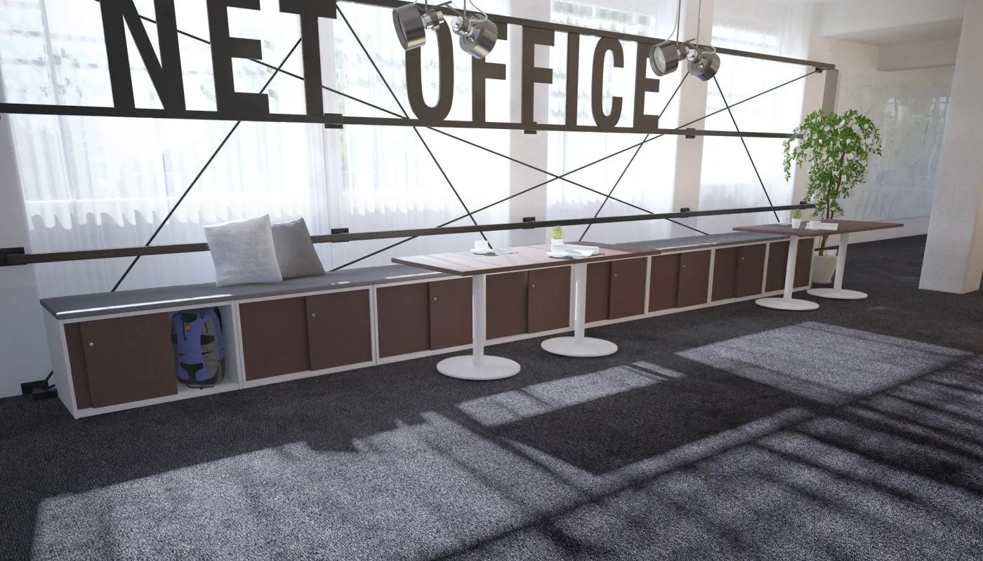 Uniform Low Sliding 4 Door Credenza - Top Cushion