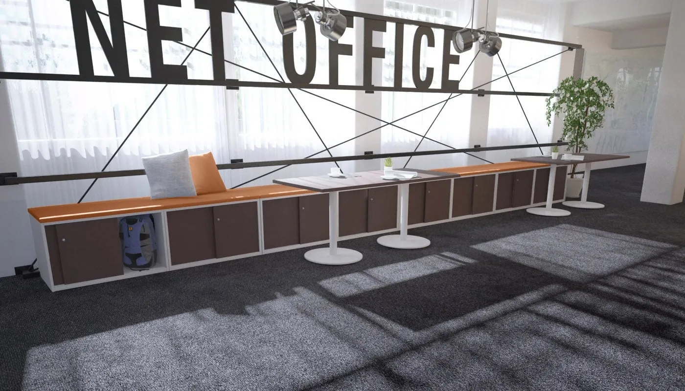 Uniform Low Sliding 4 Door Credenza - Top Cushion