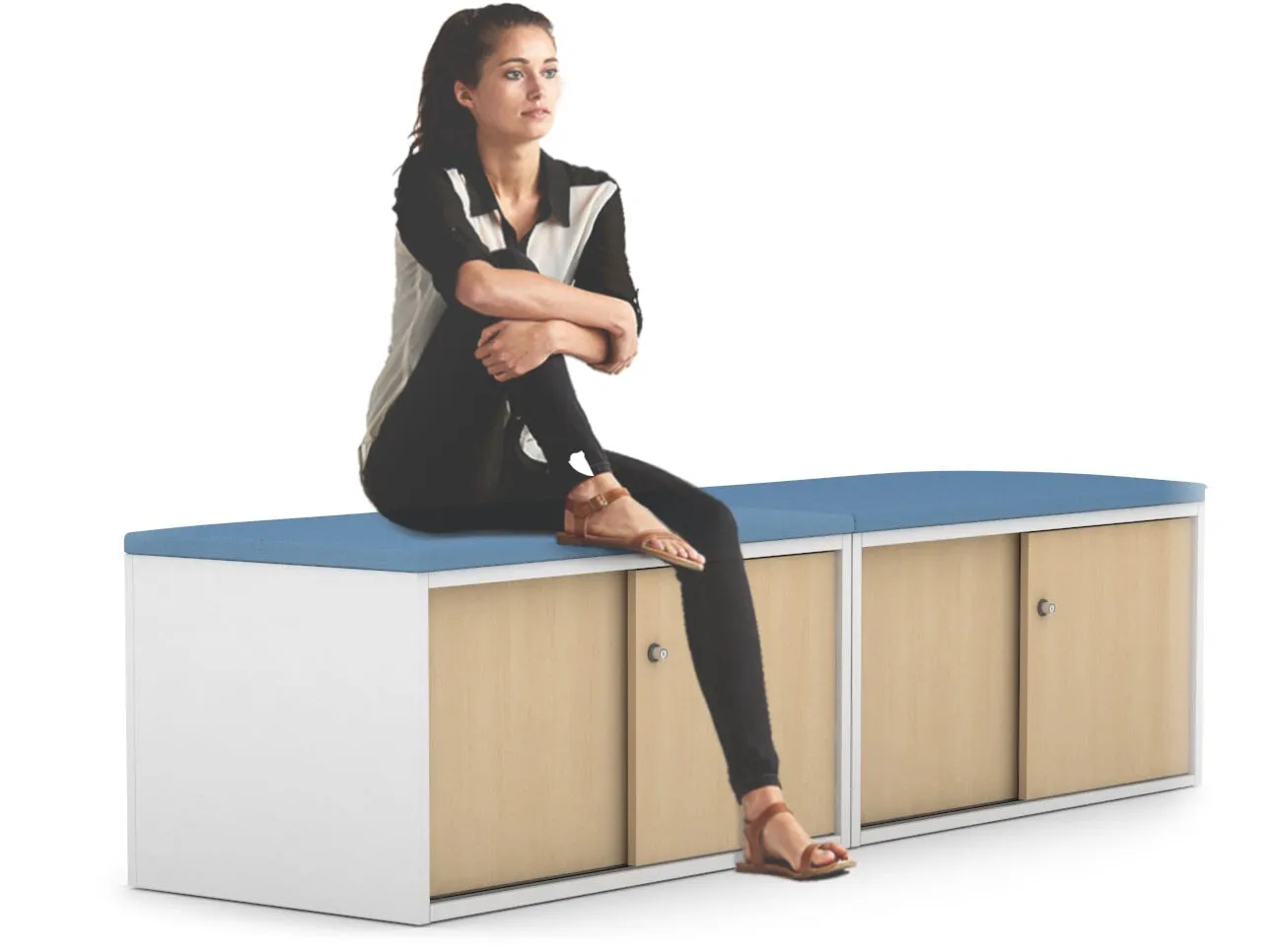Uniform Low Sliding 4 Door Credenza - Top Cushion