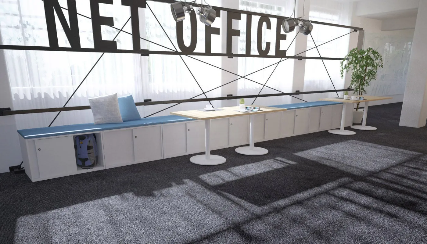 Uniform Low Sliding 4 Door Credenza - Top Cushion