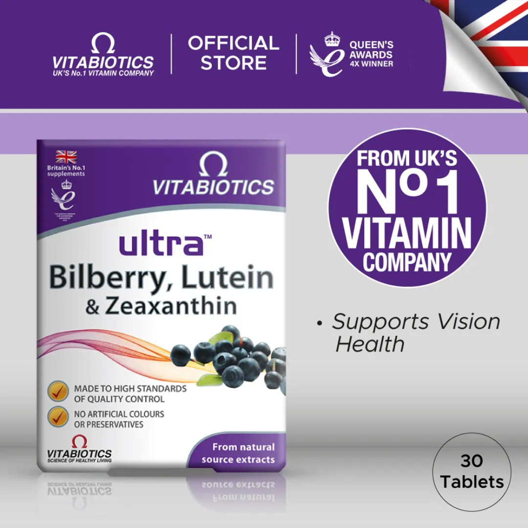 Vitabiotics Ultra Bilberry, Lutein and Zeaxanthin 30 Tablets (A)