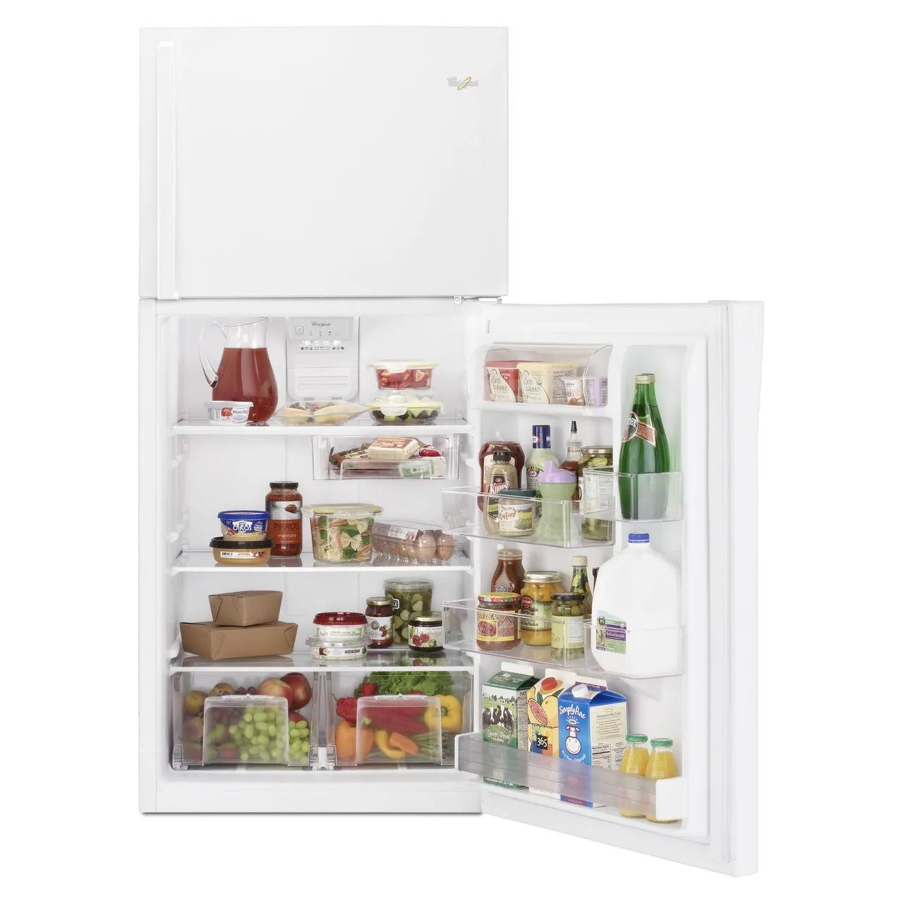 Whirlpool 30-inch, 19.14 cu.ft. Freestanding Top Freezer Refrigerator with Flexi-Slide™ Bin WRT519SZDW