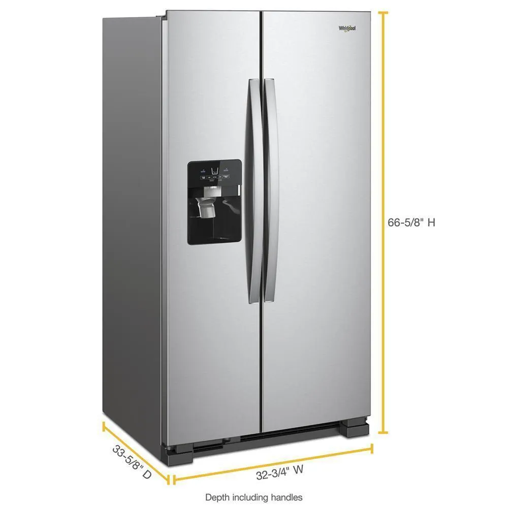 Whirlpool WRS321SDHZ 33-inch Wide Side-by-Side Refrigerator - 21 cu. ft.